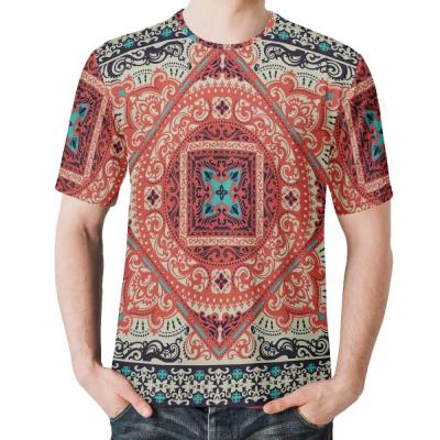 China Custom Made O-Neck Anti-Shrink T-Shirts Male Comfortable Newspaper Tops New Design Boy's Printed Plus Size Bandana T-shirt for sale