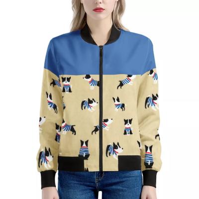 China 2021 QUICK DRY Women Coats Jackets Cute Black And White Dogs Print Women's Coats Winter And Autumn Customized Logo Winter Coats For Women for sale