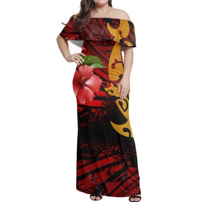 China Polynesian Samoan Tribal Ladies On Demand Print Womens 7XL Dresses Dropship Viable Casual Elegant Print Dresses Women Clothing for sale