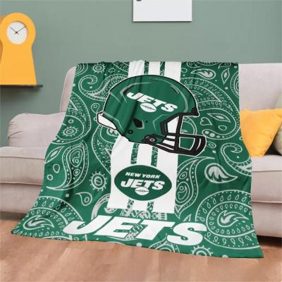 China Nfle PORTABLE American Football Flannel Cotton Blanket Team Bandana Print Camping Outdoor Woolen Throw Blanket for sale