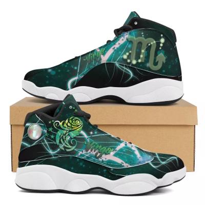 China Custom Fashion Trend Customize OEM Custom Green Logo Washable Light Running Shoes Custom Made 12 Zodiac Signs Virgo Boy Basketball Style Shoe for sale