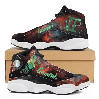 China Purple Taurus Breathable Basketball Customized Fashion Trend Design 12 Zodiac Signs Blue Logo New Branding Ethnic Style Light Running Shoes for sale