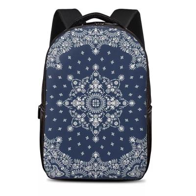 China Custom Multifunction Laptop Backpack Good Quality Bandana Pattern White Skeleton Liner Schhool Inner Liner Laptop Backpack Bags Customized Logo Name for sale