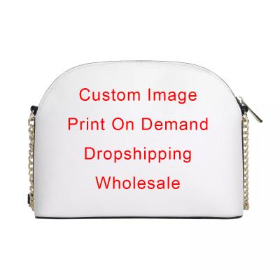 China High Quality POD Factory Price Unique Unique Shell Bag For Women Fashion PU Small Clip Bandana Print Design Casual Style Ladies Bag for sale