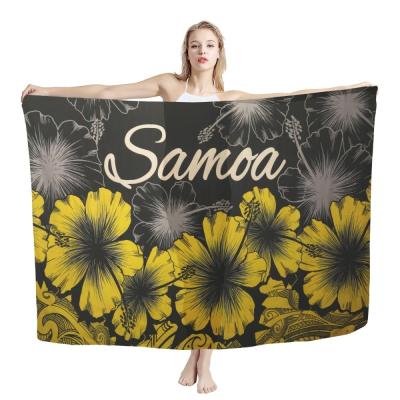 China Hot Selling Ladies Beach Shawl High Quality Hot Sale Style Feeling Female Kingdom Tribal Polynesian Smooth Sarong Samoa Polyester Voile Sarongs for sale