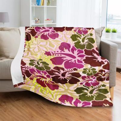 China PORTABLE Hawaiian Hibiscus Pattern Designs Comfort Blanket Nondisposable Supplier Custom Wool Blanket Xs-3xl for sale