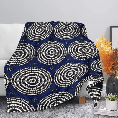 China PORTABLE Customized African Art Low Price Traditional African Stripes Patchwork Pattern Design Woolen Tribal Blanket for sale