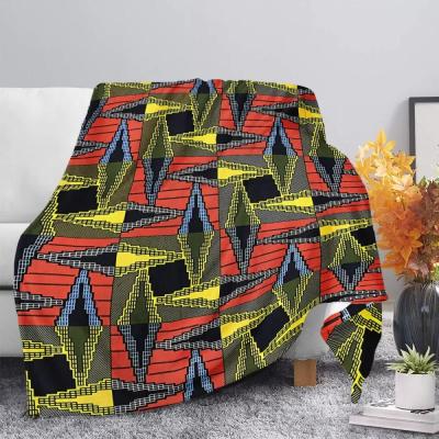 China Hot Sale Traditional African Art Stripes Patchwork Pattern Design Wool PORTABLE Customized Tribal Blanket for sale