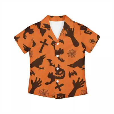 China Halloween Design Witch Design T-shirts Fashionable Simple Rocky Simple Kids Clothing Skeleton Kids Anti-Shrink T-Shirts for sale