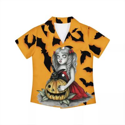 China Anti-Shrink No Minimum Design Texts Pumpkin Gear T-Shirt For Kids Boy Design Halloween Party T-shirt Kids Girl New for sale