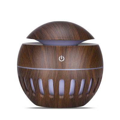 China Car Mini Ultrasonic Cool Mist Aroma Multifunctional Humidifier Wooden Oil Diffuser for sale