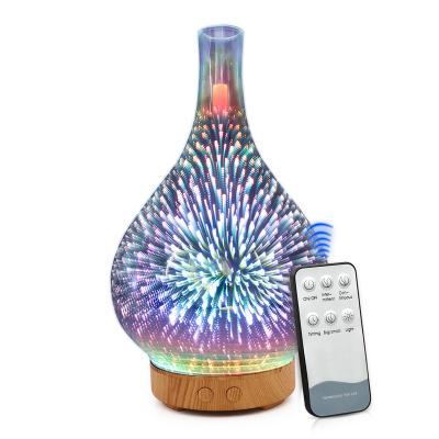 China Household 7 Color LED Aroma Diffuser 3D Essential Oil Diffuser 3D Light Changing Perfume Glass Air Diffuser for sale