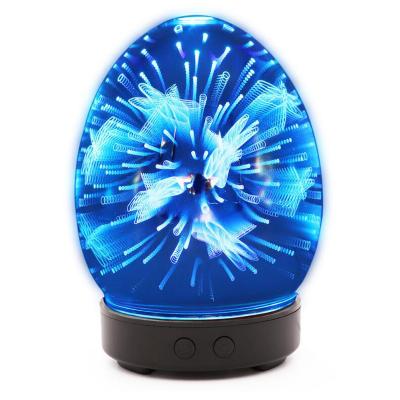 China Bestselling RV Home 3D Glass Aroma Essential Oil Diffuser Night Lamp Air Humidifiers for sale