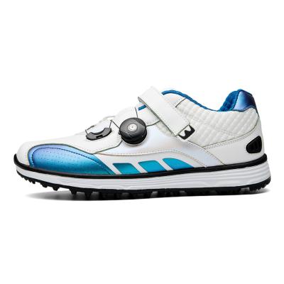 China PU Customized Microfiber Leather Golf Shoes Non Slip Spinning Lace Golf Shoes For Men for sale