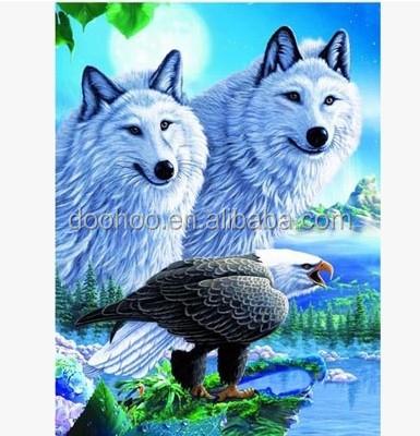 China Eco-friendly Wolf 3D Lenticular Image With 3D View Images Of Animals for sale