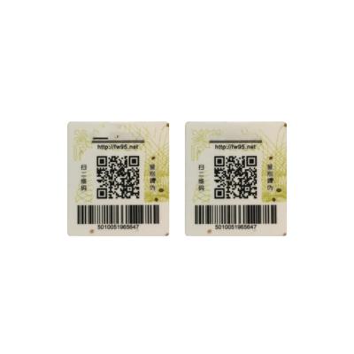 China Anti-Counterfeiting Double-Layer Metal Particles Hole Particle Material Self Adhesive Security Label Customized QR Code Trademark for sale