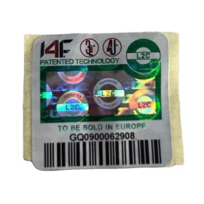 China High Quality Holographic Barcode Laser Backs Customized Variable Data Barcode Label Anti-Counterfeiting Stickers for sale