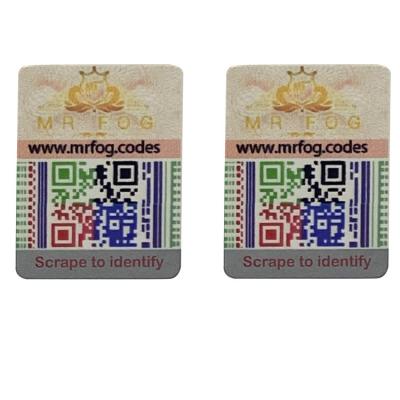 China Layer Anti-Counterfeit Variable Data Scratch Free Design Support Customized QR Code Label Anti-counterfeit Stickers for sale