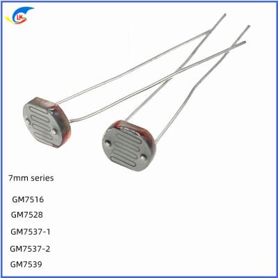 China Photoresistor 7mm Serie GM 7516 Lichtafhankelijke weerstand Helder weerstand 5-10KΩ 150V Spektraal piek 540nm Te koop