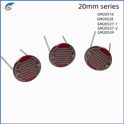 China 20mm Photoresistor GM 20516 500VDC 5-10KΩ Dark Resistance 1MΩ In Toys Lamps for sale