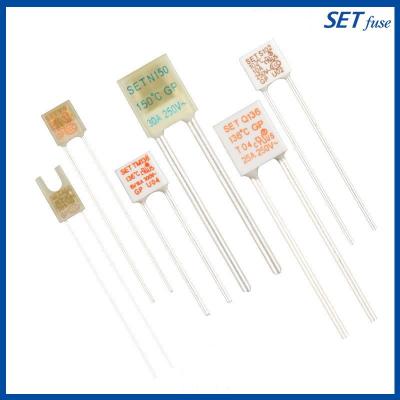 China SET-Serie Thermische Sicherung 25A 250V 130°C SET Radiallegierung Typ Sicherung Quadrat Box Sicherung zu verkaufen