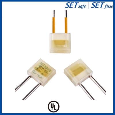 China SET-Serie Thermische Sicherung 15/16A 125V 115°C SET Radiallegierung Typ Sicherung Quadrat Box Sicherung zu verkaufen