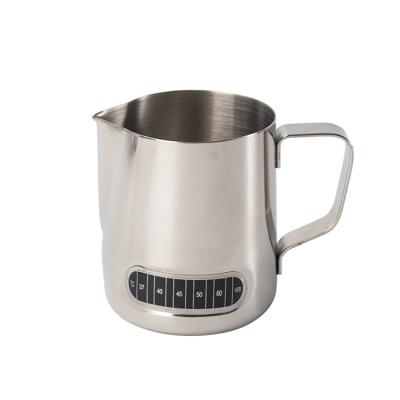 China Sustainable Stainless Steel Pull Flower Milk Tank Temperature Display Coffee Pull Flower Cup With Temperature Sensing for sale