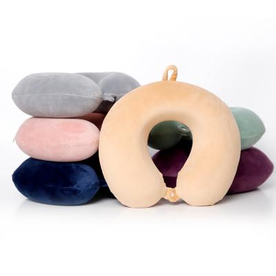 China PORTABLE Hot Selling Colorful U-Shaped Pillow PVA Particles Travel Neck Protect Pillow Set Airplane Memory Pillow for sale