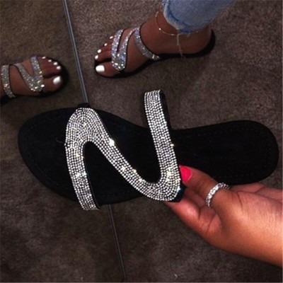 China 2021 Summer New Style Rhinestone Price Breathable Hot Selling Cheap Sandals Ladies Slippers Women Shoes for sale