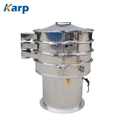 China Food Processing Platform Double Powder Sifter Stainless Steel Vibrating Rotary Screen Filter Sieve for sale