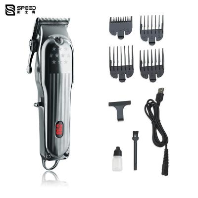 China Metal Professional Hair Clipper Electrical Rechargeable Plug And Play 2000mAh Lithium Battery LED Display For Salon for sale