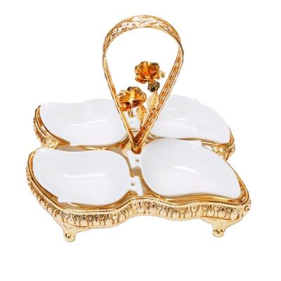 China 2020 viable best new design metal fruit dish living room decoration luxury china dish for sale