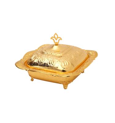 China European Coopper home statue restaurant hotel fruit box with creative living room hotel snack lid pot decoration home tray for sale