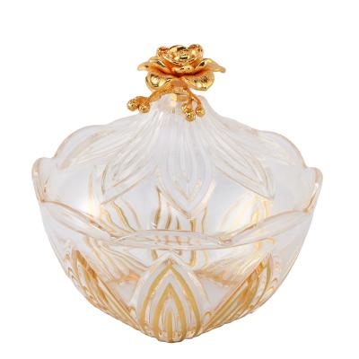 China Luxury Covered Islamic Cover Flower Bud Bowl For Parties, Festive Weddings And Family Dinners for sale