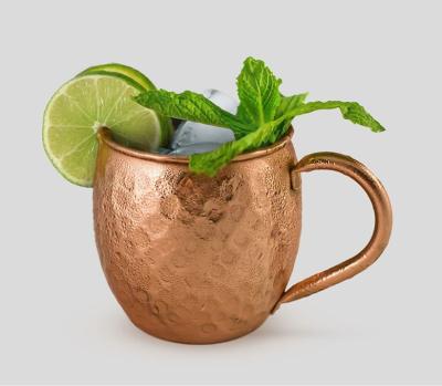 China Sustainable Antique Hammered Solid Moscow Mule Copper Mugs For Vodka And Ginger Beer for sale