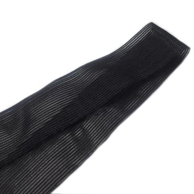 China Knitted Transparent Fishing Line 2.5cm Black Elastic Band Elastic Mesh Nylon Spandex Elastic Band for sale