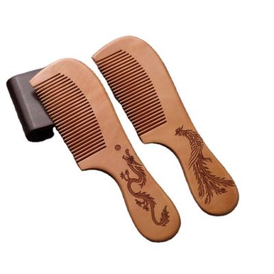 China Elegant Streamlined Women's Health Mahogany Comb Wooden Scalp Massager Health Care Brush for sale