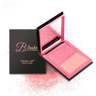 China 6 Colors Waterproof Double Blush Blush Best Selling In Cosmetic Makeup Face Oil-control Waterproof Blush On Make Up for sale