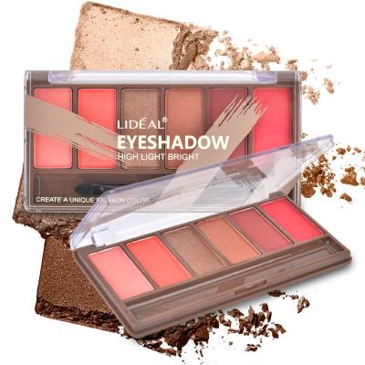 China Eyeshadow with Custom Eyeshadow Makeup Palette Mirror Powder Eye Shadow and Private Label 6 Colors Press Brush Best Long Lasting Shape Formula for sale