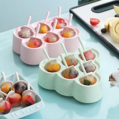 China Stocked Custom Logo Factory Wheat Children Kids DIY Popsicle Mold Wholesale Ice Cream Material for sale