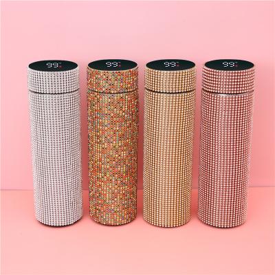 China PORTABLE Luxury Rhinestone Diamond Crystal Stainless Steel Water Bottle for Women Gift for sale