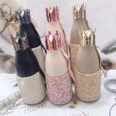 China New Style Rhinestone Crown 304 Stainless Steel Vacuum Thermos PORTABLE Water Bottle Gift for Girls and Women for sale