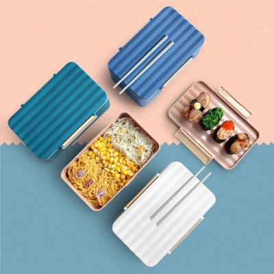 China Wholesale Simple Food Bento Box Lunch Box Plastic Office Worker Outdoor Student Wave Lid Freshness Preservation Factory for sale