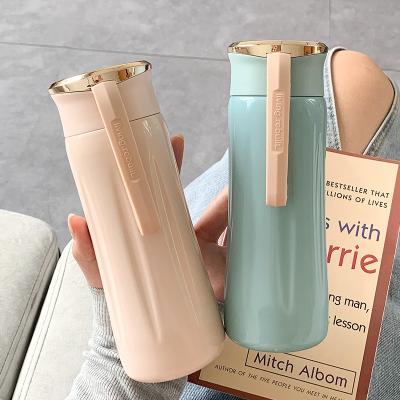 China 350ml White Pink Rope Boy Student Office Fashion Water Cup Stainless Steel Blue Portable Water Bottle for sale