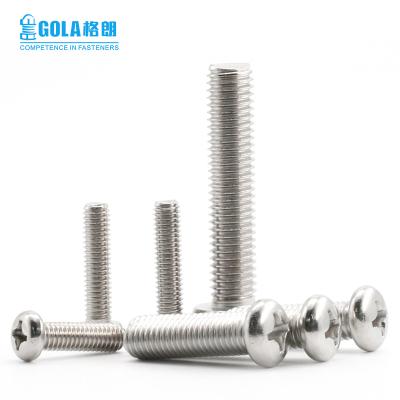 China Mushroom Customize M3 M4 M5 M6 M8 Hardware Fasteners Stainless Steel Cross Recessed Mushroom Head Machine Screw for sale