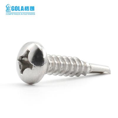 China 304 / 316 Stainless Steel Round Cross Recessed A4 Wafer Round Head Self Drilling Screw for sale