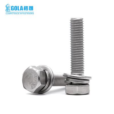 China 304/316 STAINLESS STEEL hardware piece M4 M5 M6 M8 M10 M12 bolts 316 stainless steel hex head bolt with captive gaskets for sale