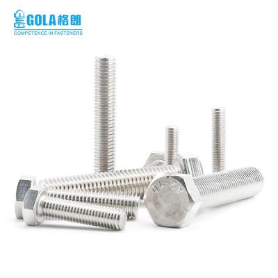 China 304/316 DIN933 DIN931 SS304 A2 70 A4 80 M6 M12 STAINLESS STEEL flat hex head bolts A480 stainless steel 316 hex head bolt and nut for sale