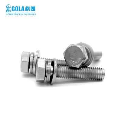 China 304/316 SS304 SS316 A4 STAINLESS STEEL bolt with flat nut gasket and lock washer stainless steel bolts and nuts set for sale