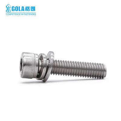 China HEX SS304 SS 316 Stainless Steel Hex Socket Cap Screws With Captive Washers for sale